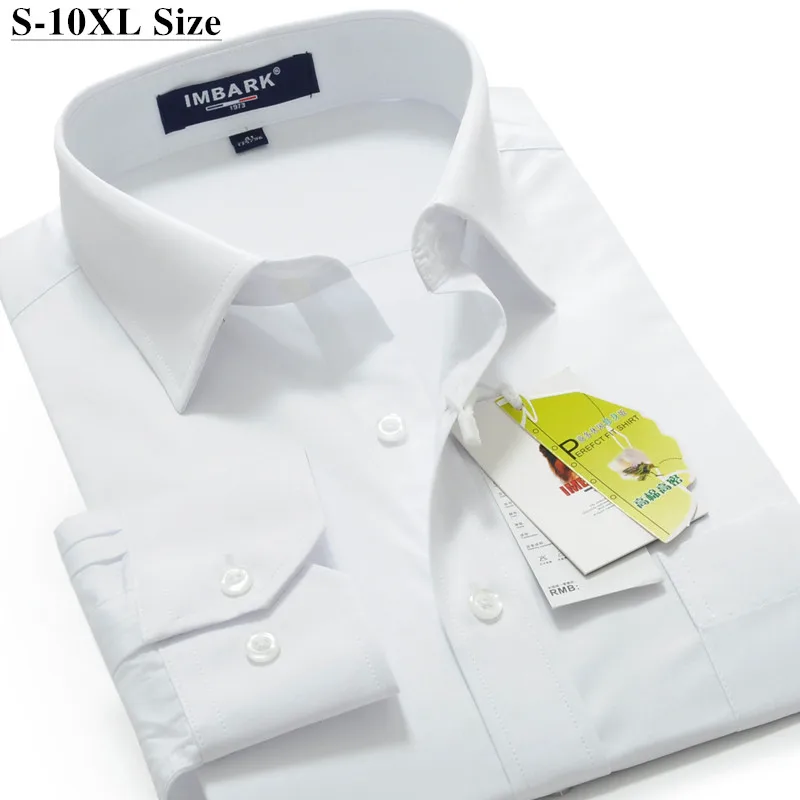Большие размеры 10XL 9XL 8XL 7XL 6XL 5XL Мужская деловая Повседневная белая рубашка свободная Прямая рубашка с длинными рукавами серая розовая Синяя