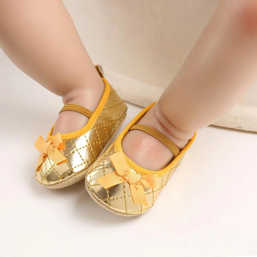  Newborn Baby Girls Shoes Solid Color Baby Girl Walking Bowknot Anti-slip Soft Sole Sneakers Prewalk