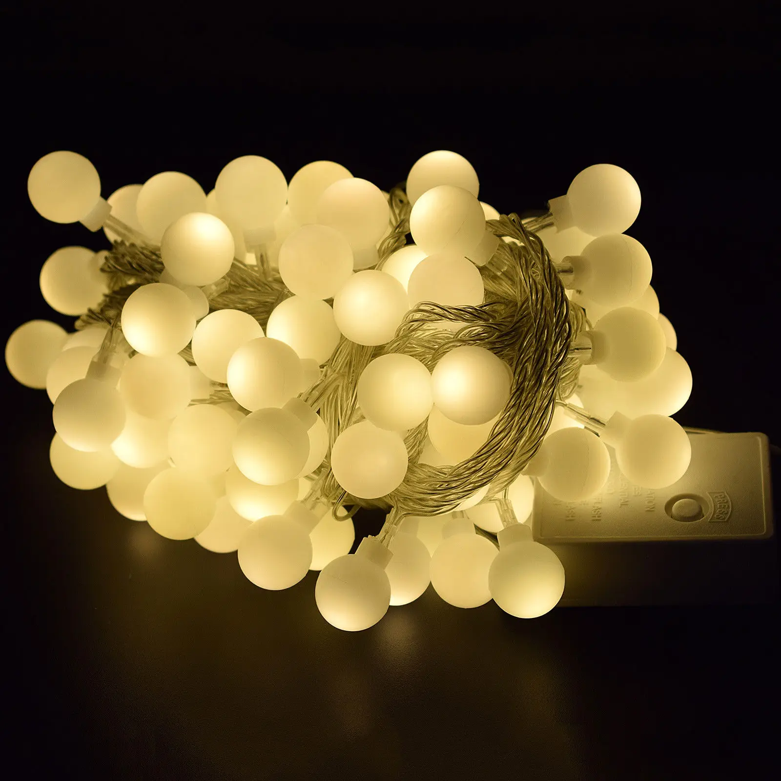 Супер яркая сказочная гирлянда, 100LED, для улицы, для двора, фестиваля, рождественского декора, Сказочная гирлянда, круглый шар, батарейный блок, Ландшафтная лампа