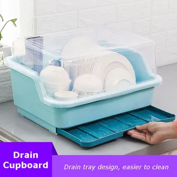 

NEW! Large Dish Rack Kitchen Storage Holder Dinnerware Organizer Bowl Plate Portable Tableware Draining Rack Home Shelf Cupboard