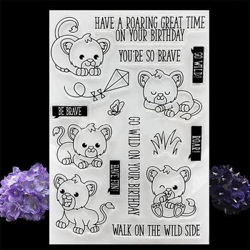 

Cartoon Lion Clear Stamp Transparent Stamps Silicone Seal for DIY Scrapbooking Photo Album Decorative Template Crafts