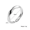 XIYANIKE 925 Sterling Silver Glossy Twisted Wave Opening Ring For Women Wedding Couple Simple Creative Jewelry Adjustable ► Photo 2/5