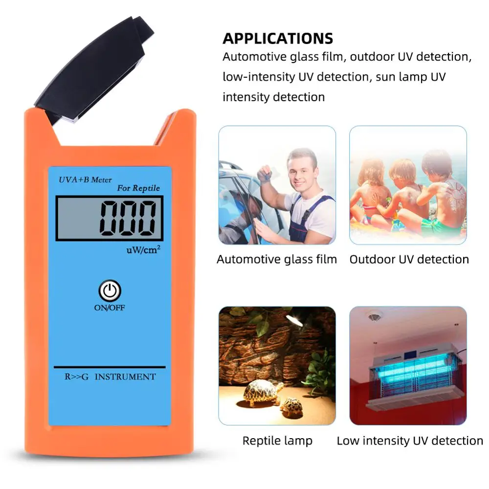 Yieryi RGM-UVA+B Meter Reptile Lamps Automotive Insulation Film UV Irradiance Meter &plusmn; 10% REF.NIST UVA B Irradiance