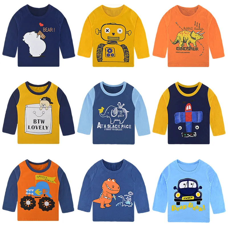 

Novelty Cartoon Long Sleeve Children T-Shirts Cotton Boys T Shirt Kids TShirt Autumn Kids Girls Tops 0-6Years Children Clothes