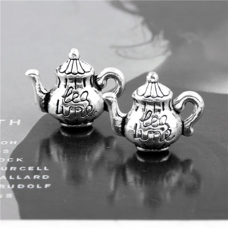 20 шт. античный серебряный винтажный чайник Подвески материалы чайник кулон Семейные принадлежности Diy дроссель украшение - Окраска металла: A3103-13x1mm