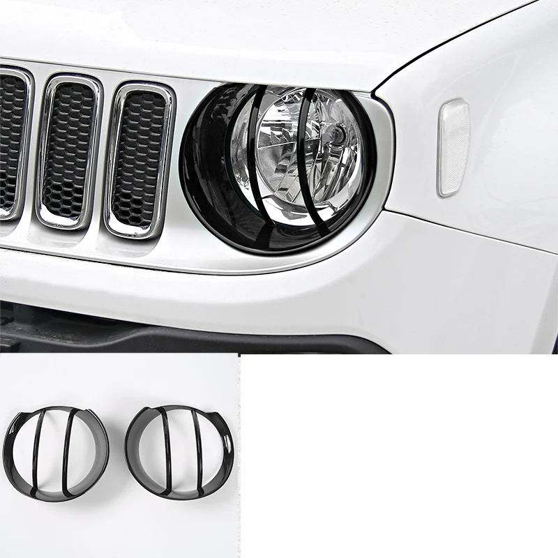 Lsrtw2017, АБС-пластик, автомобильный фара Накладка для Jeep Renegade аксессуары - Название цвета: black