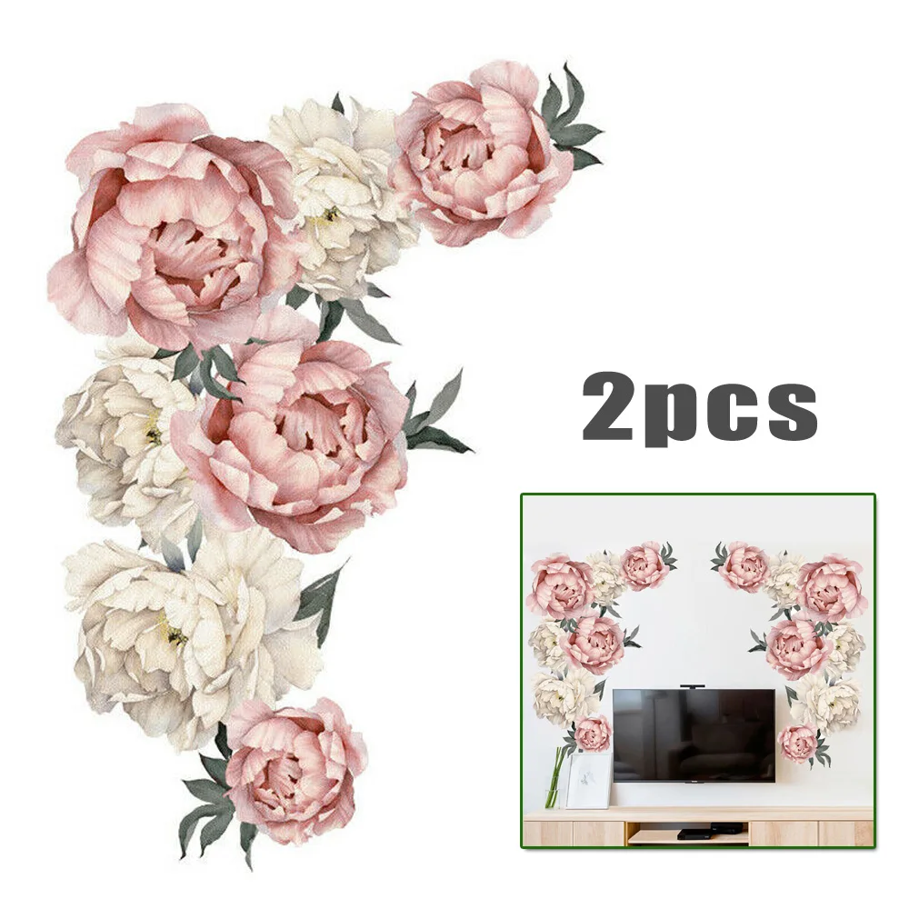 Detachable Wall Stickers 2Pcs Vinyl Art DIY Bedroom Living Room Waterproof Home Decoration