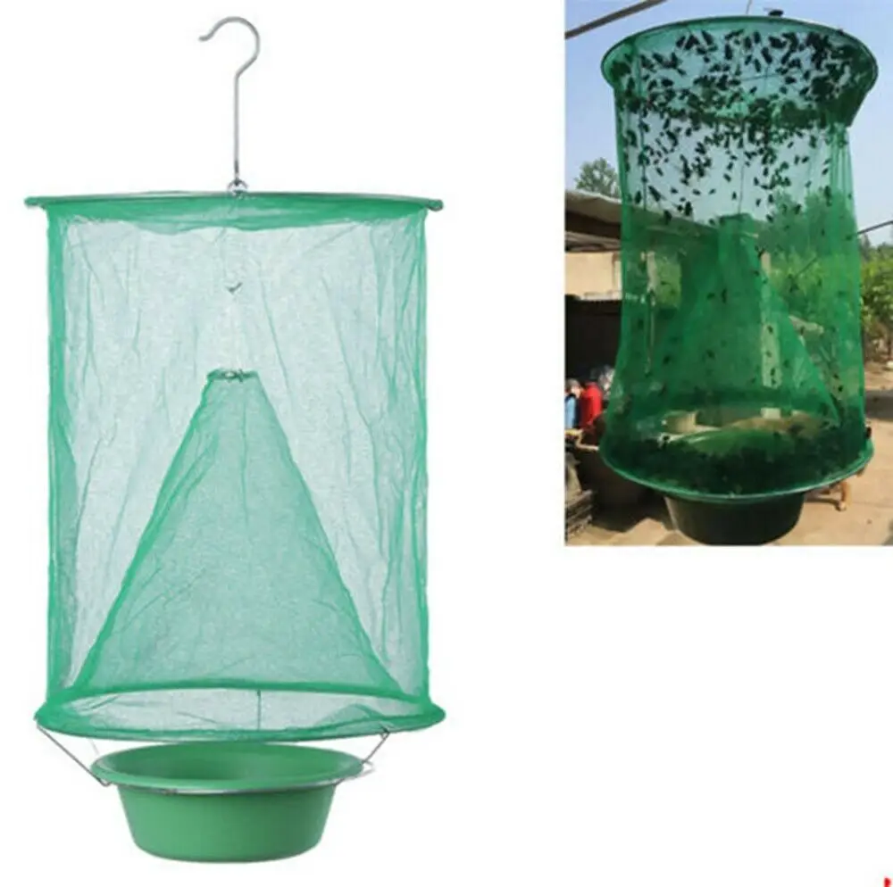

1PCS Pest Control Hanging Fly Catcher Killer Flies Fly Trap Reusable Zapper Cage Net Trap Home Yard Garden Supplies