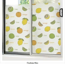 Оконная пленка на заказ, статическая защитная пленка с рисунком фруктов, декоративная Съемная пленка для кухни, ванной комнаты, спальни, 60 см x 100 см