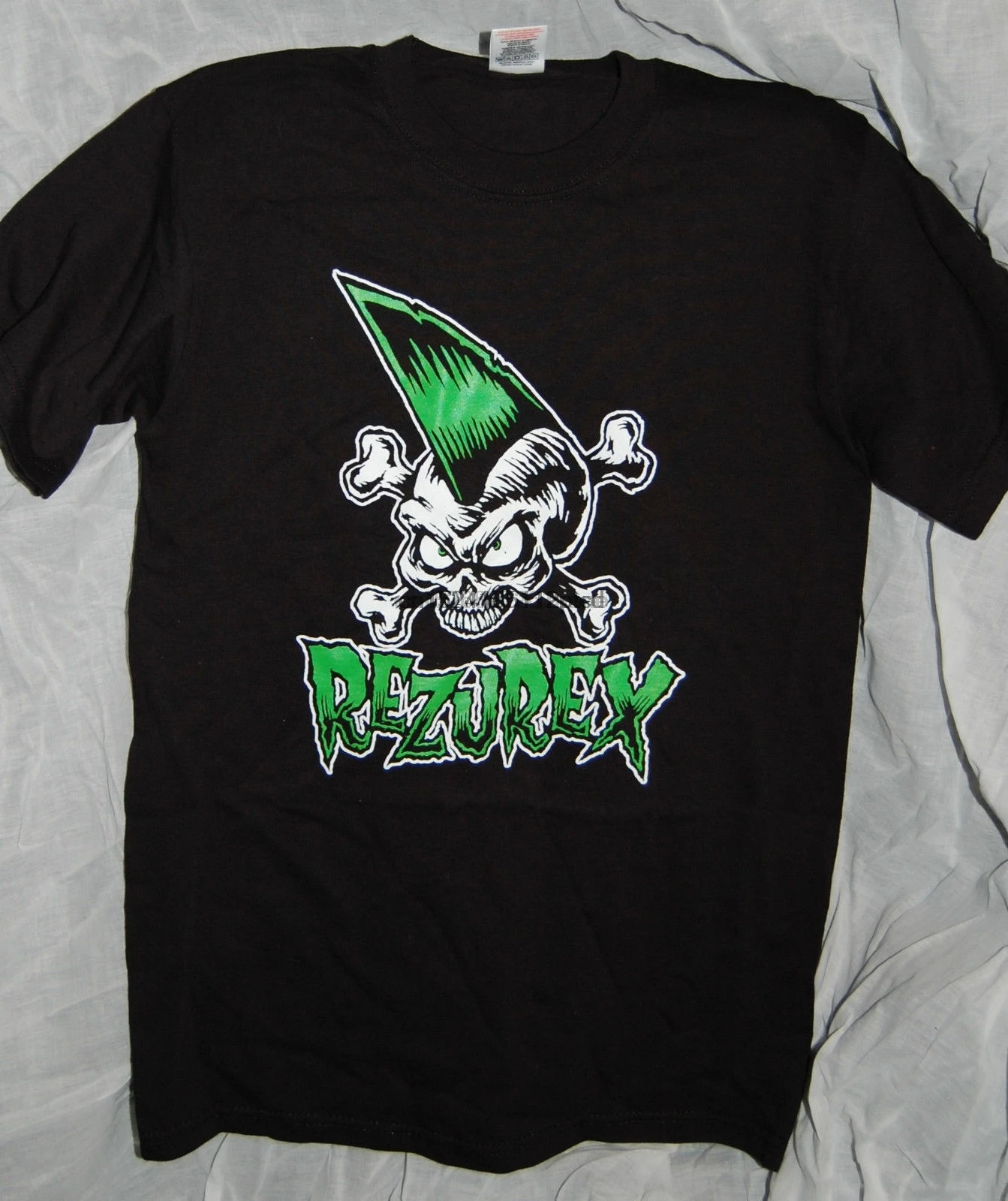 

REZUREX psychobilly punk DAMNED horton heat Cramps Demented Frenzy SKULL T-SHIRT