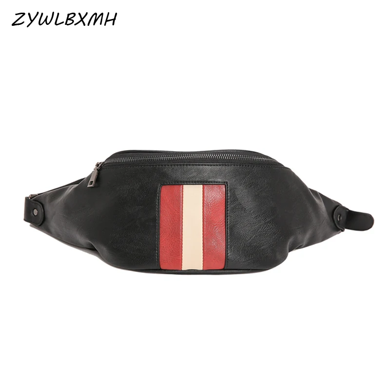 

ZYWLBXMH Men Waist Packs Banana Bag Waterproof PU Leather Waist Bag Chest Bag Solid Color Fanny Pack Belt Bag Belly Bag