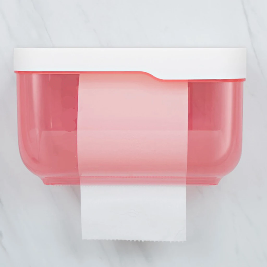 Self-adhesive Tissue Box Bathroom Toilet Paper Holder Dispenser Phone Holder
