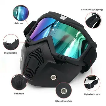 

2 In 1 Eye Protective Glasses Anti-Wind Dust Proof Safety Goggles & Face Protect Full Face Mask Eye Protection Anti Splash
