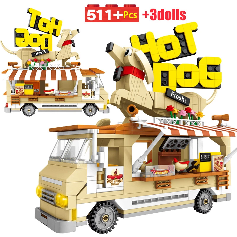511pcs City Grilled Hot Dog Truck Model Building Blocks Friends Camping Car Figures Bricks Educational Toys For Girls Blocks Aliexpress