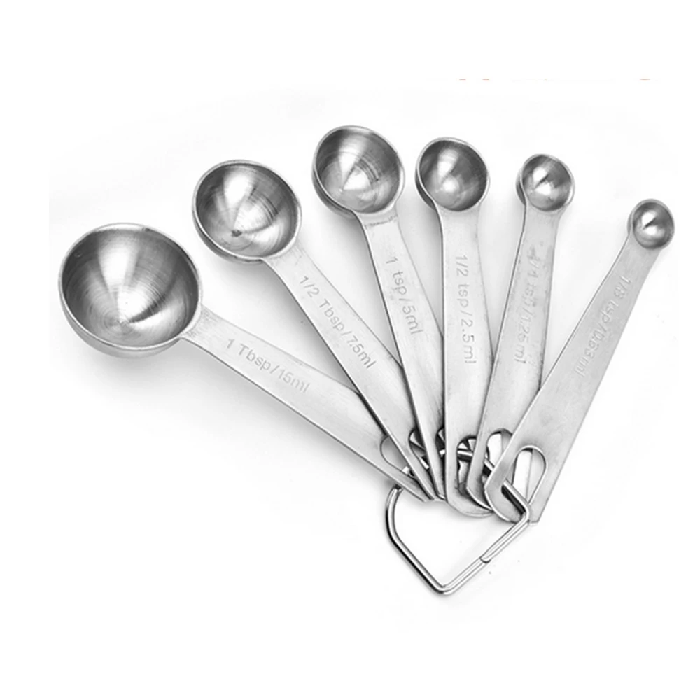 

Kitchen Tools Stainless Steel Measuring Spoon Rose Gold 6-Piece Spoon with Graduated Measuring Spoon