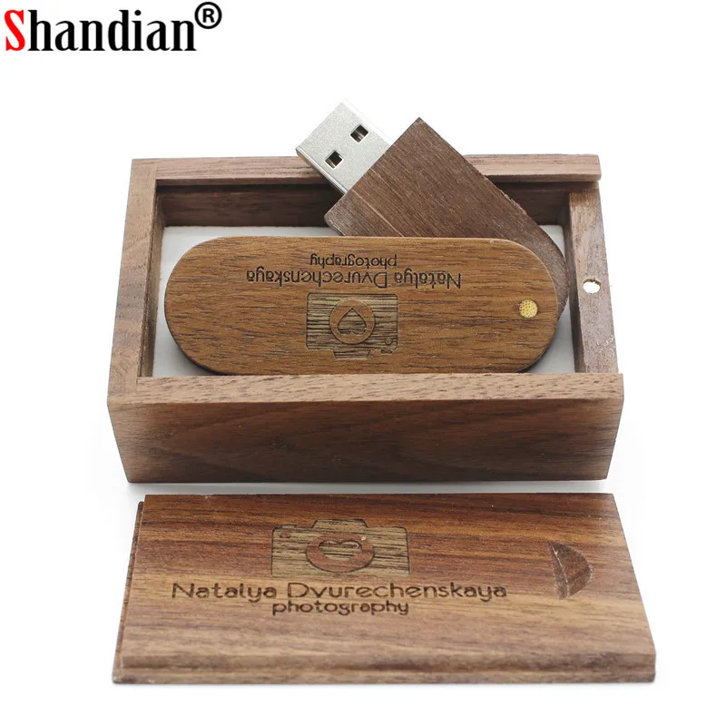 SHANDIAN Бесплатная логотип деревянный флеш диск USB 2 0 4GB/8GB/16GB/32GB/64GB 128GB флэш