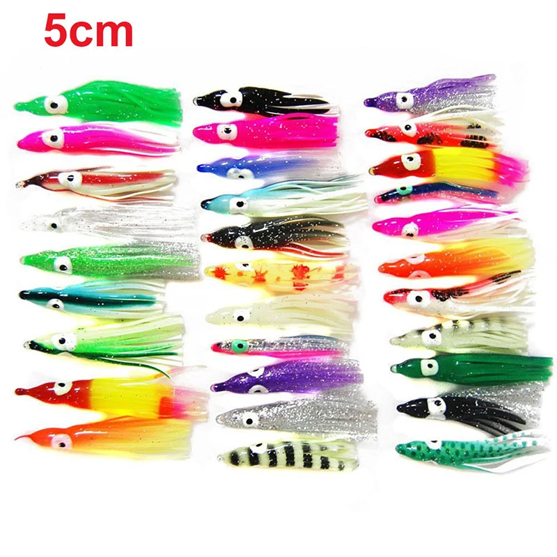 

soft simulation soft PVC night lights fishing lures Random color Saltwater Soft Fishing Lures Colored Bait Octopus Squid