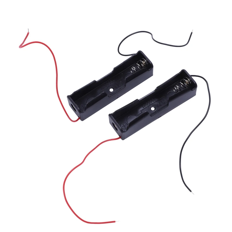 2 шт. черный корпус держателя аккумулятора 18650 с плоским наконечником и 1x