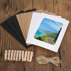 30Pcs Each Size*10pcs 3/5/6 Inch Paper Photo Flim Diy Wall Picture Hanging Frame Album+rope+clips Set Home Decor Accessories