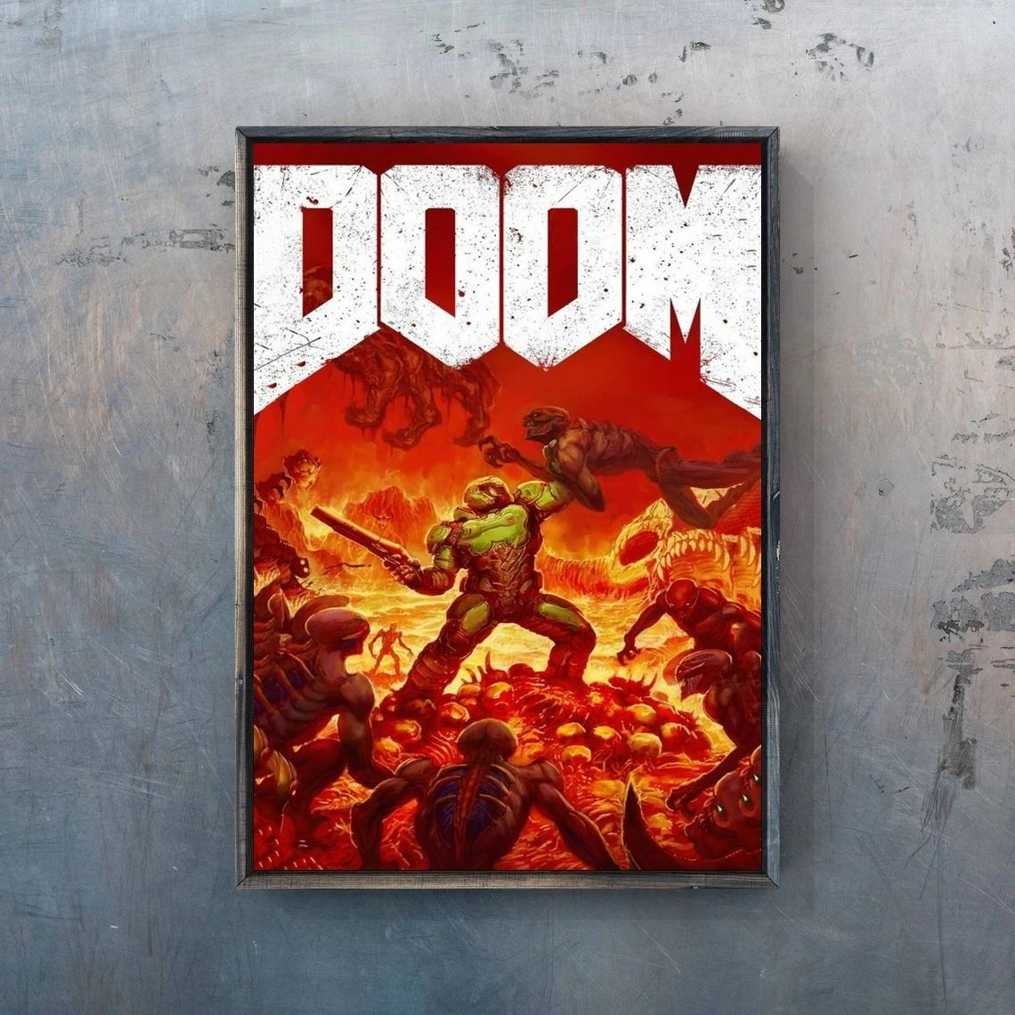 DOOM FPS Video Game Poster PC,PS4,Exclusive Role playing Game Canvas Custom  Poster Alternative Artwork Minimalism Gift|Painting & Calligraphy| -  AliExpress