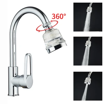 

1 Piece 8x5.4cm PP Universal Rotating Sprinkler Faucet Transparent Three-Stage Regulation Shower Head