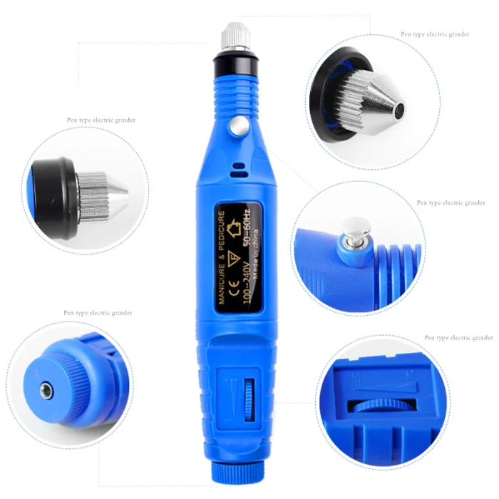 Manicure Machine Electric Nail Drill Bit Set Mill Cutter Mini Nail Art Sanding File WH998