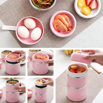 

Circle Shaped Multistorey Cartoon ROUND Kitchen Food Box Food Container Lunch Box for Kids Insulated Lunch Box Lunch Box