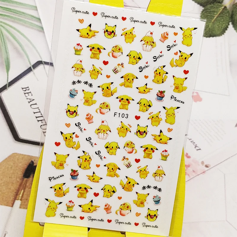

3D Stickers for Nails Cartoon Anime Animals Designs Nail Art Decorations Foil Decals Wraps Manicure Accessories Decoraciones