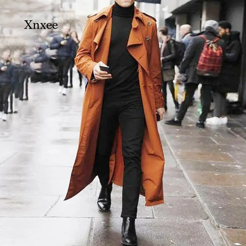 

Ветровка мужская демисезонная, повседневная, непродуваемая, однотонная, длинная, модная куртка, Xl