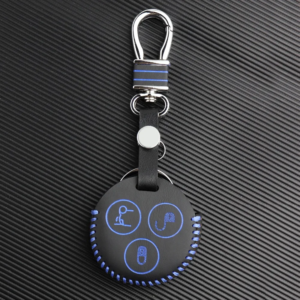 Кожаный чехол с верхним слоем дистанционного управления для Mercedes Benz Fortwo Forfour City Roadster Smart Keychain Fob Shell