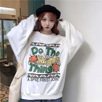 

Harajuku Funny Cartoon O Neck Hoodies Women Autumn Spring Warm BF Wind Sweatshirt Hip Hop Hoody Female Lovers Clothing