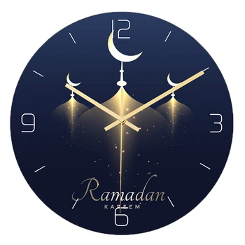

Creative Acrylic Material Clock Muslim Design Stereo Vision Wall Clock Bedroom Living Room Silent Movement Home Decor Clock