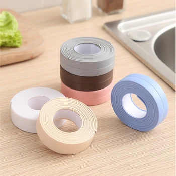 

3.2m Sealing Strip Bathroom Shower Tub Bathtub Caulking Tape Multicolor PVC Self-adhesive Bathroom Wall Sticker Kitchen
