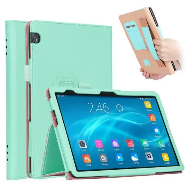 Зеленый Для huawei MediaPad T5 10 чехол из искусственной кожи чехол-держатель для huawei T5 10 AGS2-L09/L03/W09/W19 10,1 ''чехол для планшета+ пленка - Цвет: Зеленый