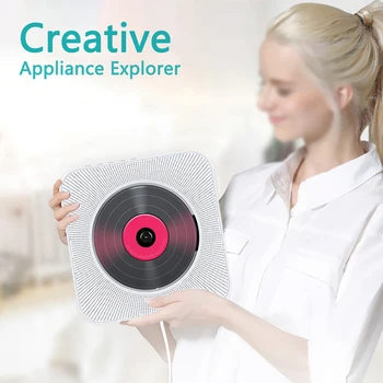 

Wall Mounted CD Player Surround Sound FM Radio Bluetooth USB MP3 Disk Music HiFi Player Boombox Pull Switch with Remote Control