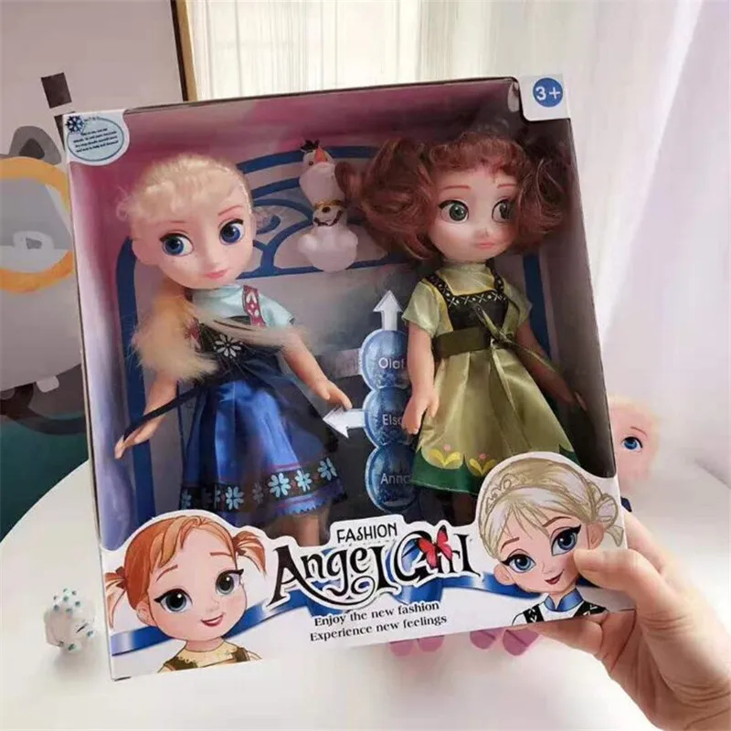 2pcs/set 25cm Princess Doll Anna Elsa Dolls Toy For Girls Children's Birthday Gifts - Цвет: Белый