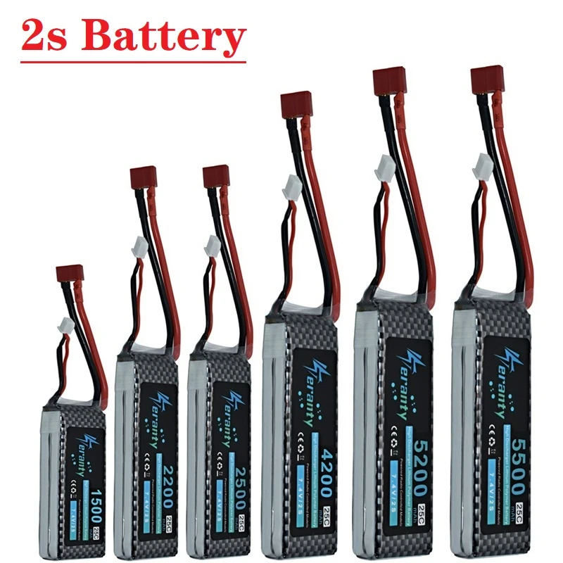 

2S 7.4V 4200mAh 5200mAh LiPo Battery for RC Drones Airplanes Helicopters Cars Boats Robots 7.4V Rechargeable Battery T/XT60 Plug