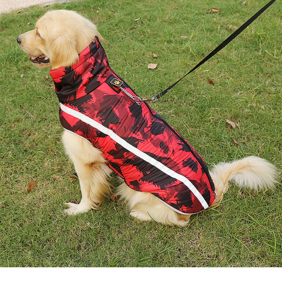 Одежда для больших собак полиэстер+ PP хлопковый жилет для собаки Куртка Светоотражающий теплый Осень Зима Собаки Домашние животные одежда для чихуахуа S 6XL