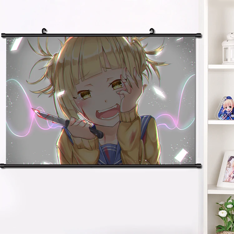 Аниме Boku no My Hero Академия химико Тога настенный свиток постер манга настенные