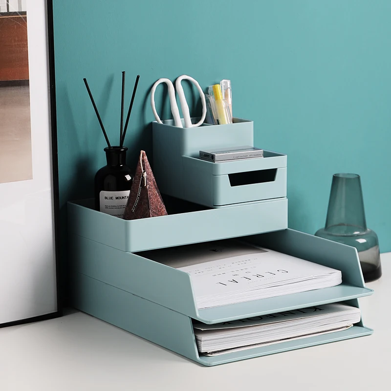 

Multilayer Desk File Organizer Multi-function Office Article Storage Can Be Placed In Clip Pen Flash Disk Books Documents