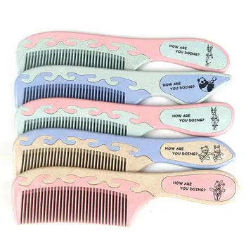 

Random Color Handy Durable Environmental Wheat Straw Wide-toothed Smooth Detangling Hairdressing Comb Styling Accessories Tool