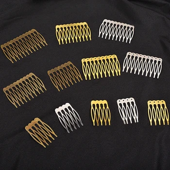 

10pcs 5/8/10 Teeth Ornaments Tooth Metal Comb Rhodium Gold Color Base Material DIY Handmade Jewelry Hair Accessories