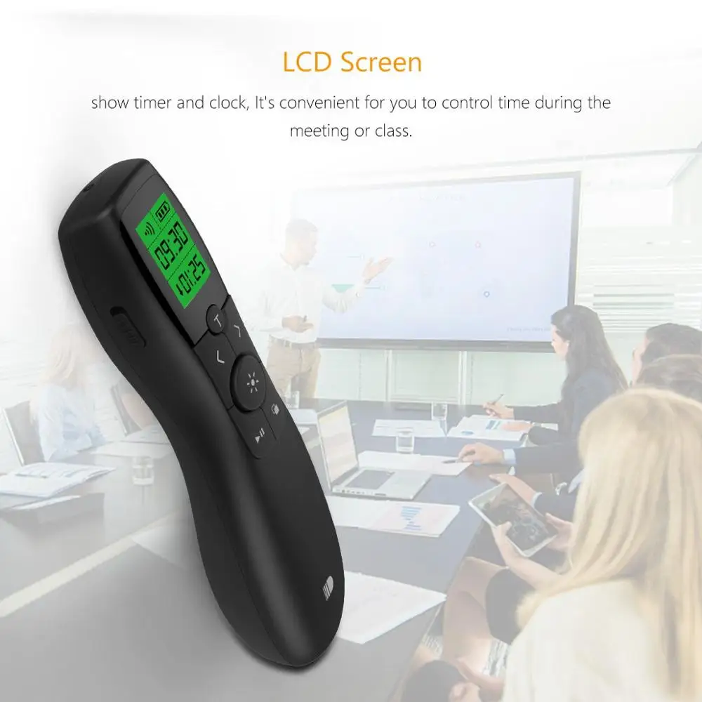  Wireless Presenter Doosl Rechargeable Green Pointer Laser with LED Display 2.4GHz Powerpoint Presen - 32859804486