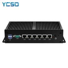 

YCSD 6*1000Mbps LAN Mini PC Intel Core i3 7100U Celeron 3955U Industry Router Firewall Linux Windows 10 Fanless Mini PC Computer