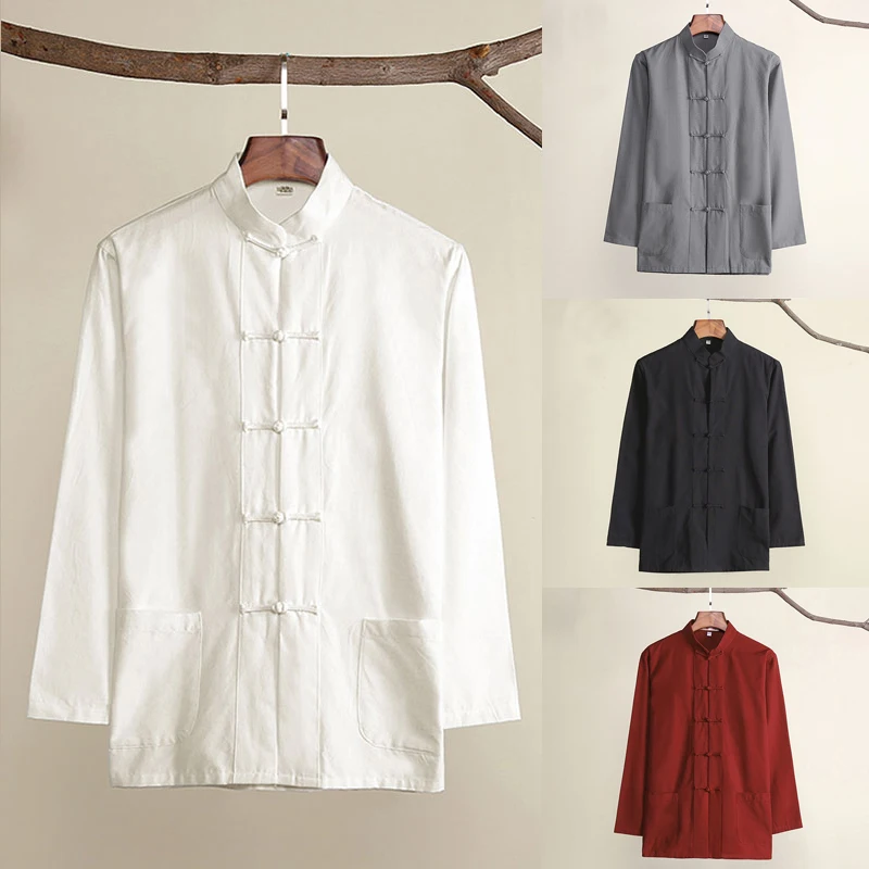 Umorden-Cotton-Traditional-Chinese-Tang-Suit-Top-Clothes-Men-Long ...