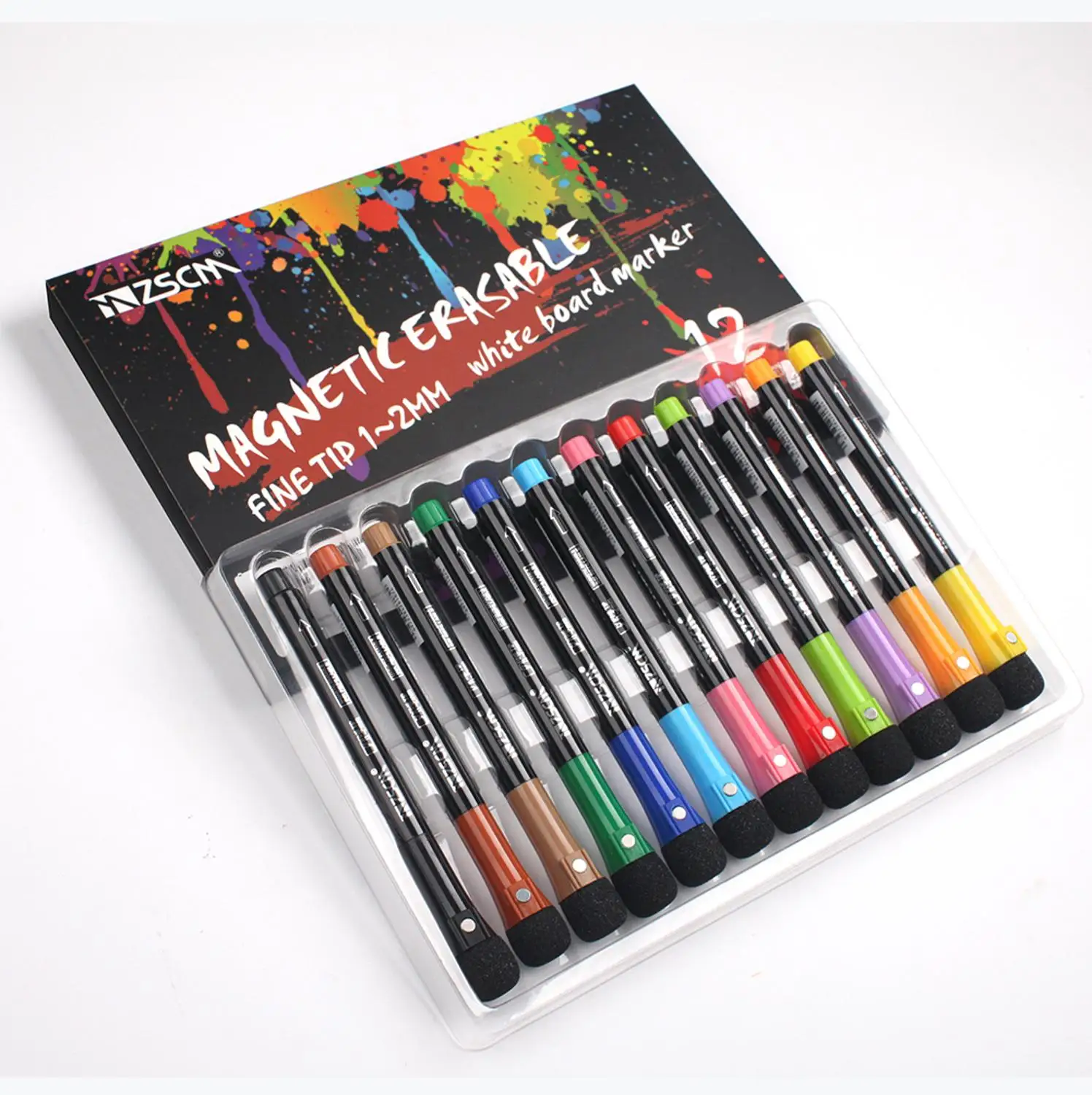 8 Colors Magnetic Dry Erase Markers Fine Tip Magnetic Erasable