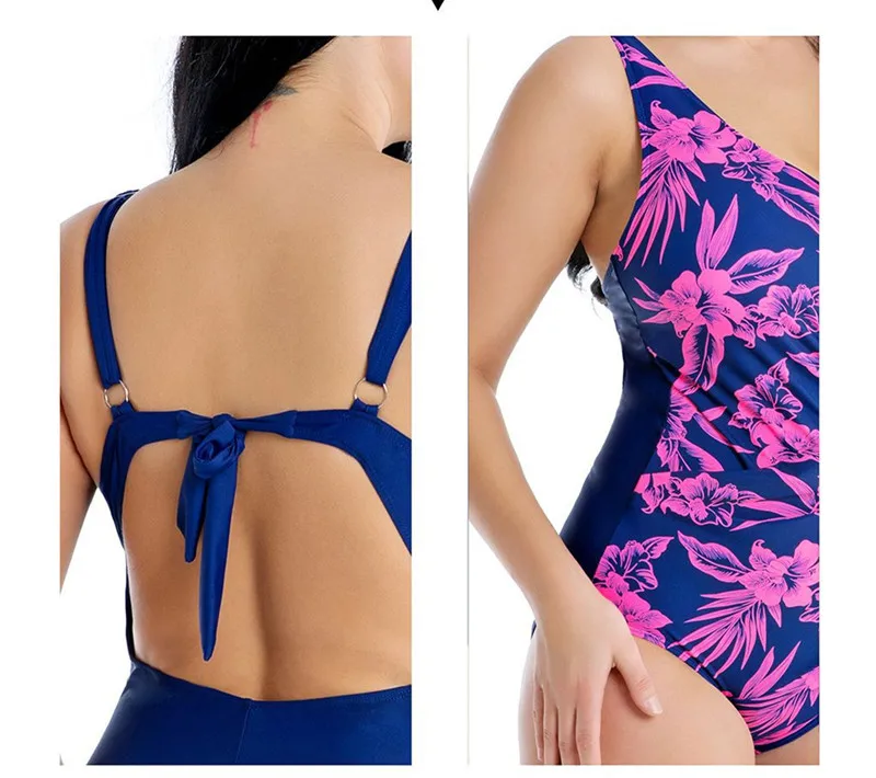 6XL Plus Size Swimwear One Piece Bathing Suit for Women Large Swimsuit Fat Big Breast Woman 2020 Floral Print Swim 4XL 5XL 8XL