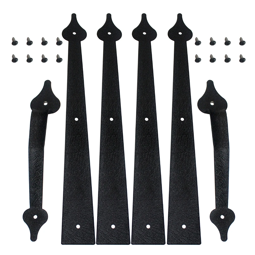 

Decorative Curb Appeal With Screw Wear Resistant Door Handle Set Practical Magnetic Gates Garage Home Faux Hinge Easy Install