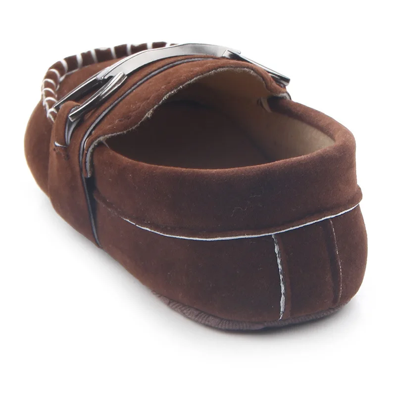 Toddler First Walkers Infant Newborn Anti-slip Shoes Iron Buckle Frosted Leather Peas Shoes for Baby Boy Rubber Sole Moccasins baby shoes
