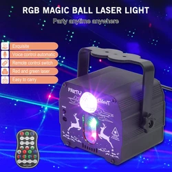 Mini lampe Laser LED RGB Disco, projecteur Rechargeable par USB avec commande vocale, éclairage de scène, fête de noël 